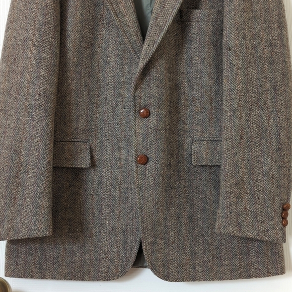 Tailored Classics by Levi Strauss 80's Vintage Tweed Wool Blazer Jacket Gray 42L - Picture 6 of 15
